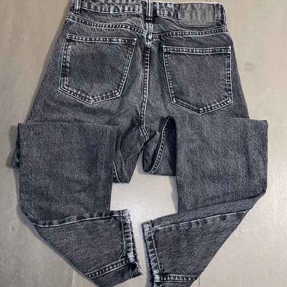 Zara Size 2 High Rise Faded Black Distress Denim Jeans - Picture 5 of 13
